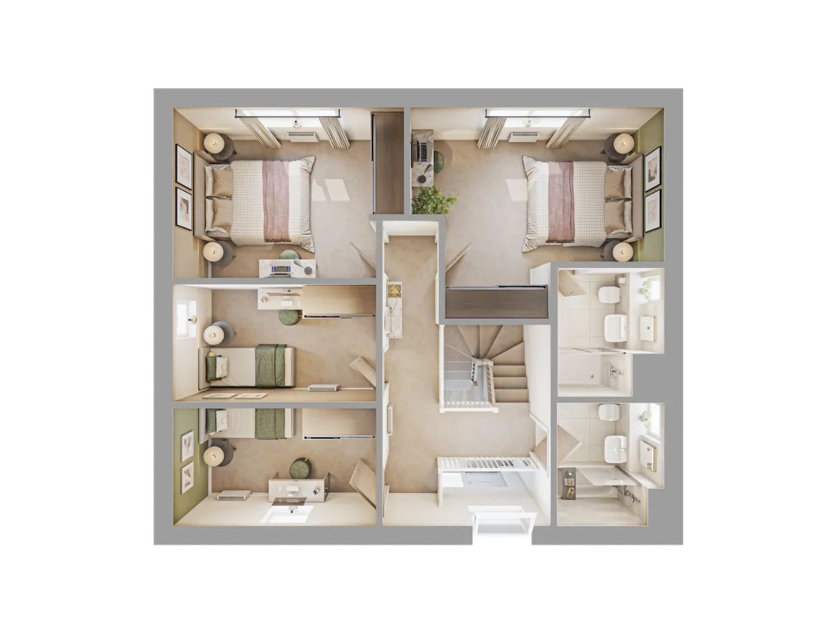 Heatherside 3D Render - First Floor
