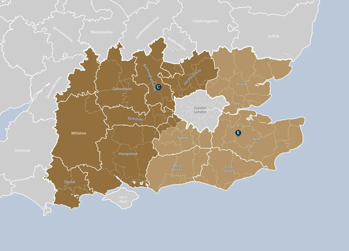 Land Map with letters